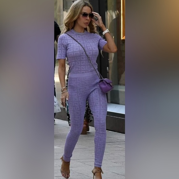 Givenchy 4 G purple Jacquard Monogram short sleeve top - Picture 2 of 11